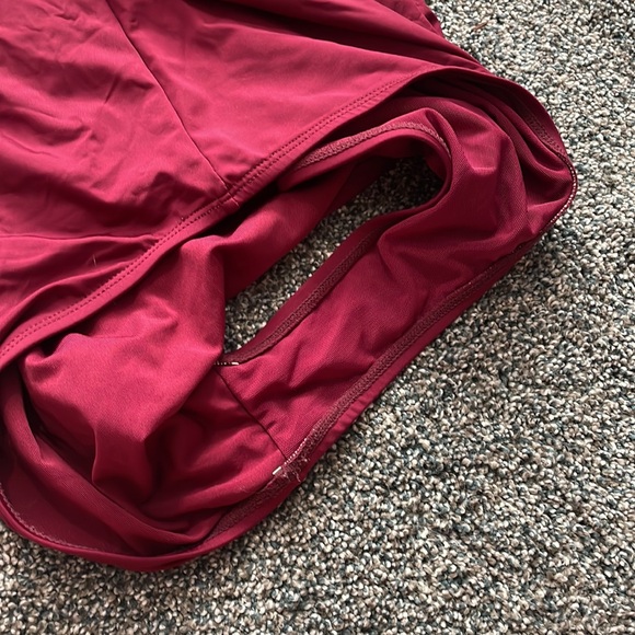 Maroon cage back bathing suit - 16 - Picture 2 of 6